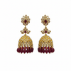 Gold Polki Ruby Jhumka – White Background