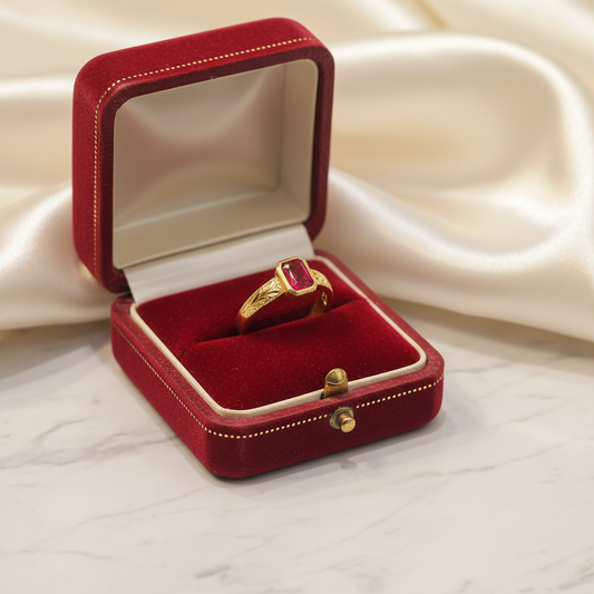 Gold Red Ruby Ring Lifestyle