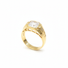 Gold Ring with White Crystal - Side View