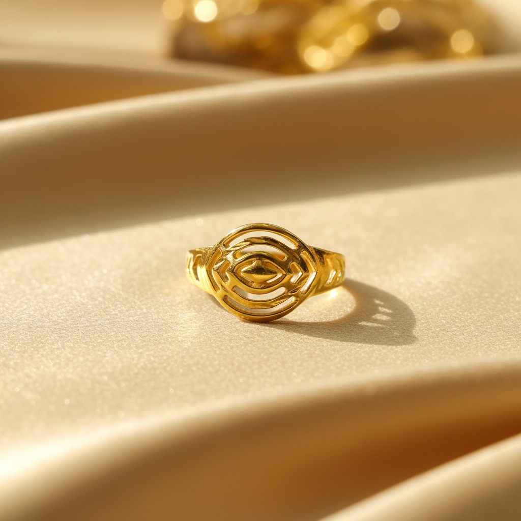 Gold Rose Flower Ring Lifestyle