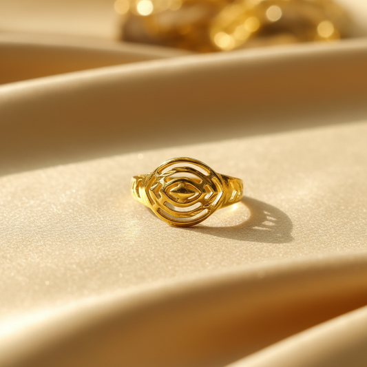 Gold Rose Flower Ring Lifestyle