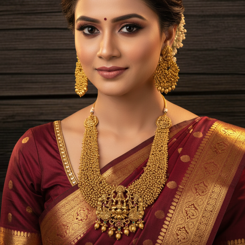 Grand Laxmi Haram Set – Model Wear