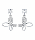 925 Silver Infinity Loop Earrings with Crystal Studs