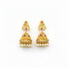 Flat lay - Matt Finish Polki Jhumka - Ruby bead variant