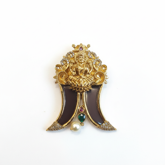 Antique Lakshmi Puligoru Locket for Men - 24K Gold Plated Devotional Pendant