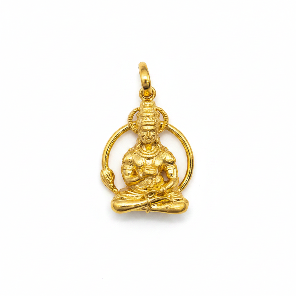 Panch Loham Hanuman Locket white background product shot