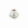 Round Engraved Pustal Pendant - White Background