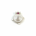 Round Engraved Pustal Pendant - White Background