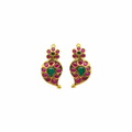 Small Kempu Mango Earrings - White Background