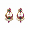 Kempu Chandbali Earrings – white background studio shot