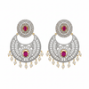 Vaasu Chandbali Earrings flat lay on white background - ASP Fashion Jewellery