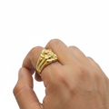 Gold Ganesha on Lotus Ring - Lifestyle