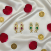 Polki CZ Teardrop Mango Studs - Both Variants Flat Lay Comparison