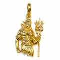 Lord Shiva gold pendant on white background – studio product photo