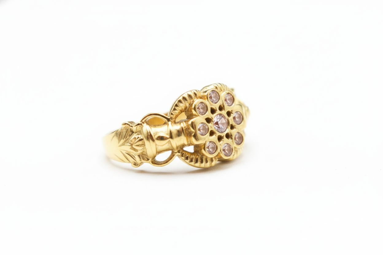 24K Gold Plated Zircon Ring for Men