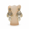 Jadau Kundan Chandbali - Pearl Drops variant on mannequin stand