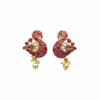 Handmade Kempu Duck Swan Earrings on white background