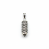 925 Silver Filigree Cylinder Amulet Pendant - White Background