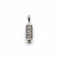 925 Silver Filigree Cylinder Amulet Pendant - White Background