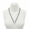 Double strand black bead mangalsutra with emerald-cut CZ pendant - mannequin display