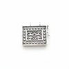 925 Silver Rectangular Locket Amulet Pendant - White Background