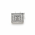 925 Silver Rectangular Locket Amulet Pendant - White Background