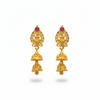 Lakshmi Temple Double-Tier Jhumka on white background