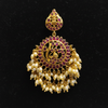 Jadau Kempu Chandbali Earrings - Macro Detail Close-up