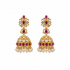 Polki Flower Jhumki Ruby - White Background Studio Shot