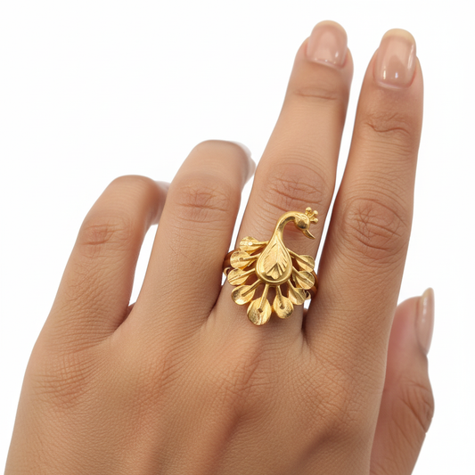 Gold Peacock Ring - Lifestyle