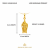 Murugan Swami Locket infographic with dimensions and weight