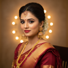 Model wearing Kempu Mandala Jhumka – lifestyle editorial