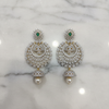 Diamond Replica Chandbali Earrings - Flat Lay Marble