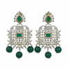 Emerald Green Chandbali Earrings – 2.5x1.5 inch