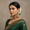 Model wear - Gold Green Jhumka