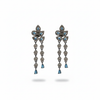 Victorian CZ Chandelier Drop Earrings - Blue Sapphire - White Background