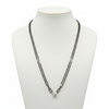 Long double strand black bead mangalsutra with round CZ halo pendant - mannequin display