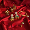 CZ Emerald Jhumki Earrings lifestyle photo