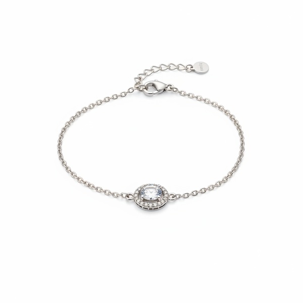 925 Sterling Silver Bracelet with Crystal Centerpiece