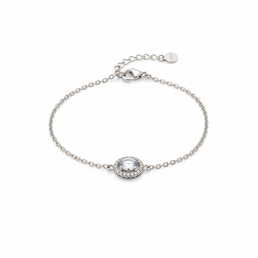 925 Sterling Silver Bracelet with Crystal Centerpiece