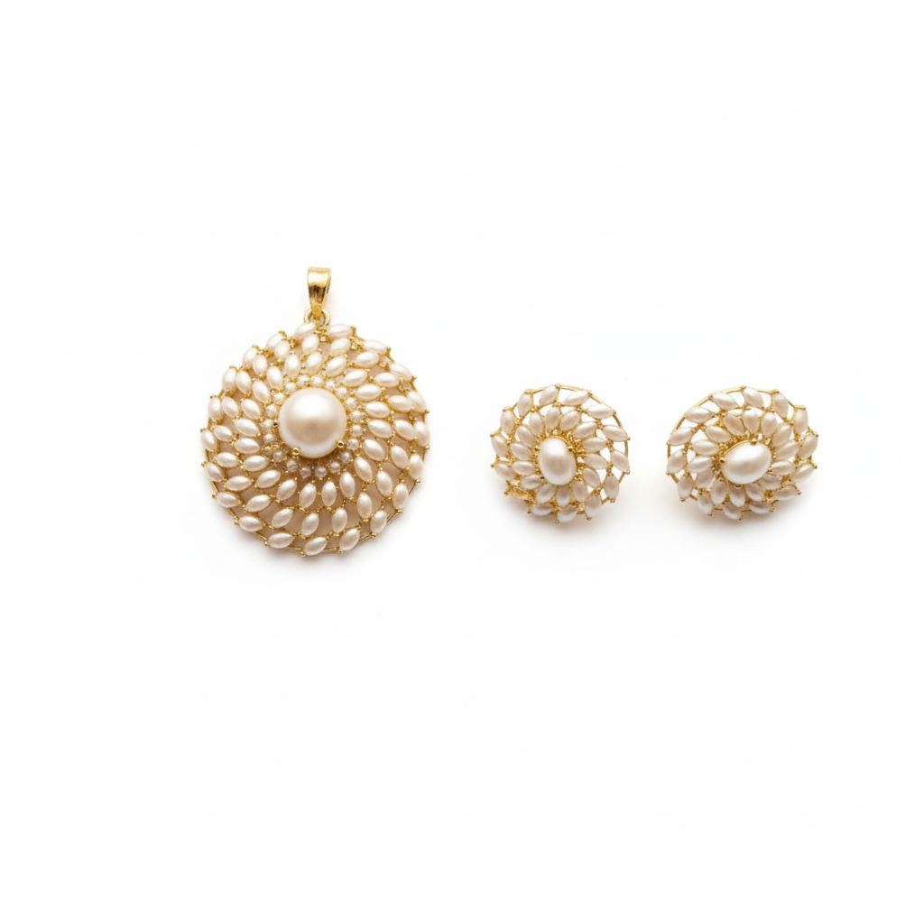Stunning Pearl Pendant Set - Classic Design | Asp Fashion Jewellery