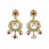 Ruby Chandbali Earrings - White Background