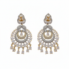 Flat lay Diamond Replica Chandbali Earrings White variant on white background
