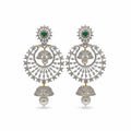 Diamond Replica Chandbali Earrings - White Background Studio Shot