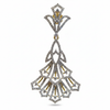 CZ Art Deco Fan Chandelier Earrings - Macro Detail Shot