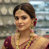 Long Kundan Emerald Jhumki - Model Wear