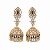 White background - Gold Blue Jhumka