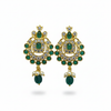CZ Chandbali Studs - Emerald Variant - White Background Hero