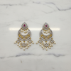 Chandbali Diamond Finished Earrings - Flat Lay Marble