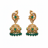 Polki Jhumki Green - Studio White Background
